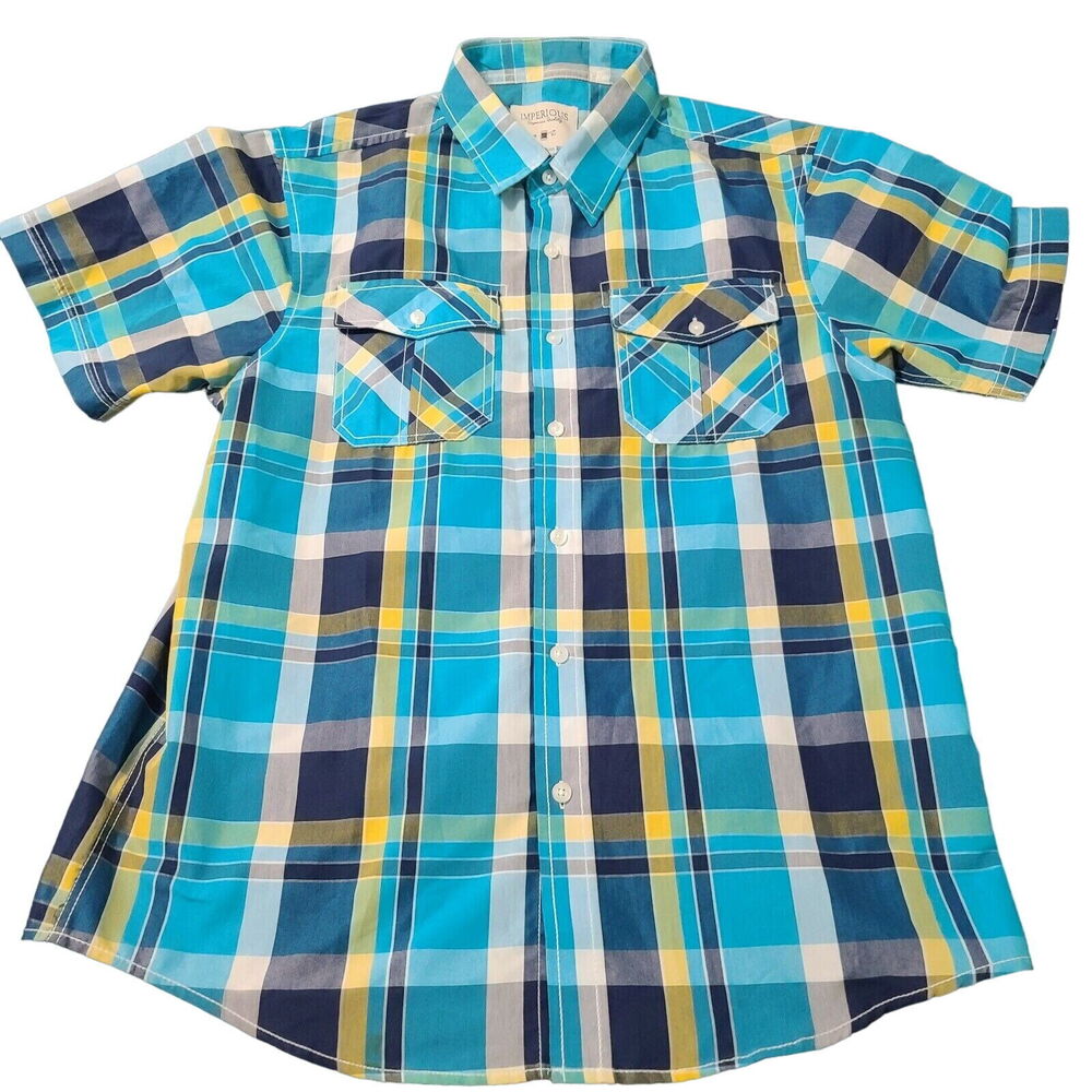 Imperious Superior Quality Mens Button Up Multicolor Size Large Cotton Blend